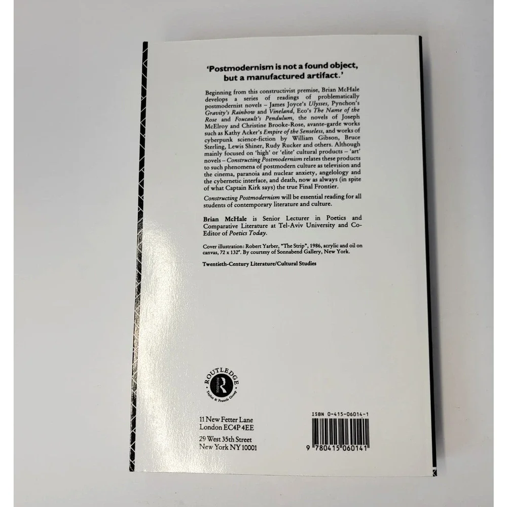 Vintage‎ 1992 Constructing Postmodernism Brian McHale Routledge White PB Theory